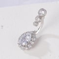 Miniatyrbillede 3 af 5: Navlepiercing med Multi Rhinestone Drop 316L Kirurgisk Stål