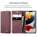 Miniatyrbillede 3 af 5: CaseMe-013 Læder Etui Til iPhone 13 Til iPhone 13 Wine Red