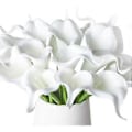 Miniatyrbillede 4 af 5: 20 stk. Calla Lily Kunstige Blomster Bryllupsbuket Blomsterdekoration (Hvid)