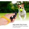 Miniatyrbillede 2 af 5: Justerbar træningsklikker 3 gear bælteformet hundetræningsklikker med håndrem til hest, katte, fugle Perfekt til adfærdstræning (sort)