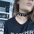 Pikkukuva 5 / 5: Nahkainen choker metallirenkaalla ja ketjulla, säädettävä kaulakoru
