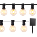 Miniatyrbillede 1 af 5: Solcelledrevne udendørs lyskæder - 25 fod - 25 G40 LED-pærer - USB S