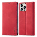Miniatyrbillede 1 af 5: LC.IMEEKE Magnetisk PU + TPU Etui til iPhone 13 Pro Red