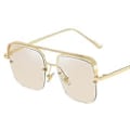 Miniatyrbilde 4 av 5: Retro Solbriller Utendørs Strand Store UV400 Metall Solbriller Unisex Briller Gull Brun