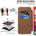Miniatyrbild 5 av 5: Magnetiskt fodral med kortfack och RFID-skydd i läder för iPhone 16 Pro Max Style E