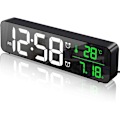 Miniatyrbild 1 av 5: Svart digital väckarklocka, väggklocka väckarklocka, LED digital mi