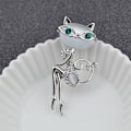 Miniatyrbillede 4 af 4: Ultra buggy broche lille kat katteøje sten broche high-end gråd