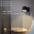Miniatyrbillede 2 af 5: LED justerbar vægspot, 5W sort væglampe med touch-kontakt