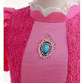 Miniatyrbild 4 av 5: Rosa prinsessklänning - Halloween barnkläder, bubbelärmar extra lång flickors hornformade uppträdandeklänning.100cm.