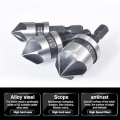Miniatyrbilde 2 av 5: 3 stk 1/4'' Hex 5 Fløyter 90° 1/2'' 5/8'' 3/4'' Forsenker Bor