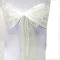 Miniatyrbilde 3 av 5: Organza Stoltrekk Bred Tyll Sløyfe Bånd Sløyfe Bryllupsfest Ivory 10 Pcs