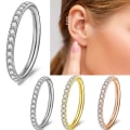 Miniatyrbild 2 av 4: Argent blanc 1.2 * 6mm diamants boucles d'oreilles cartilage G23