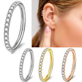 Pikkukuva 2 / 4: Or blanc, 1.2 * 12mm diamants boucles d'oreilles cartilage G23 ti