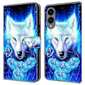 Miniatyrbillede 1 af 5: Læderetui med mønstertryk, pung, stativ og flip-cover til Samsung Galaxy S25 Edge White Wolf
