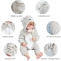Miniatyrbilde 4 av 4: (B) Passer for høyde 90 cm Unisex Vinter Baby Rompers 3-36 Måned