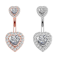 Miniatyrbillede 1 af 3: Todelt kærlighed navlering kreativ Zircon navlepiercing umbilica
