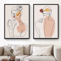 Miniatyrbild 3 av 5: Abstrakta och minimalistiska linjer, kvinnlig siluett, heminredning