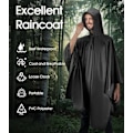 Pikkukuva 2 / 5: Musta, 140 * 200cm vedenpitävä poncho huppu, 3-in-1 sotilas monitoiminen
