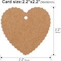 Miniatyrbillede 2 af 5: 100 stk. Kraftpapir-mærker, Valentinsdag gavemærker, hjerteformet D