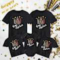 Miniatyrbild 1 av 5: 2025 Nya Mode Toppar - Förälder-Barn Sommar T-shirts - 3 Julgranar Svart 140cm T-shirt