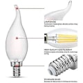 Miniatyrbild 4 av 5: Kandelaber LED-lampor 2700k 40w ekvivalent Förbättra Flamspets frostat glas 6pcs