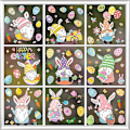 Miniatyrbild 1 av 4: Easter Window Stickers, Easter Decorations 9 Sheets Easter Bunny Window Clings Pvc Static Stickers B