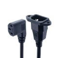 Miniatyrbillede 2 af 5: Iec320 C14 til C13 forlængerkabel, C14 med skruehuller og C13 kort længde