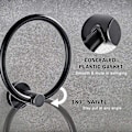 Miniatyrbillede 4 af 4: Sort håndklædering Håndklædeholder til badeværelse Håndklædeholdere Vægmontering Badeværelses hardware Enkel rund håndklædeophæng 304 rustfrit stål Matte Black