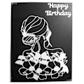 Miniatyrbillede 5 af 5: Flower Girl Cutting Die Diy Scrapbog Stempling Papir Cards Craft Stencil Form