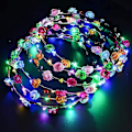 Miniatyrbillede 1 af 5: 12 stykker Led Flower pandebånd lyser op, 20 timers arbejde Led Flower pandebånd, inklusive 10 papirblomster og