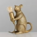 Miniatyrbillede 3 af 5: Moderne metallisk guldmalet rotte designer bordlampe