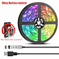 Miniatyrbillede 1 af 5: 10m 5m Led Strip Lys Rgb Infrarød Bluetooth Kontrol Luces Lysende Dekoration Til Stue 5050 Båndbelysning Fita Lampe 2m 3 Key Button Control