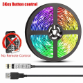 Miniatyrbillede 1 af 5: 10m 5m Led Strip Lys Rgb Infrarød Bluetooth Kontrol Luces Lysende Dekoration Til Stue 5050 Båndbelysning Fita Lampe 3 Key Button Control 5m