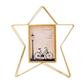 Pikkukuva 1 / 3: Fotoram Järnkonst Glas med hög klarhet S/l Femuddig stjärna/hjärtformad Fristående Gyllene färg Skrivbordsskärm Metallkuva Decorative_a_nx L Pentagram