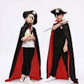 Miniatyrbild 4 av 4: Halloween Vampire Svart&röd mantel Dracula Cape Ad 90cm Dubbel