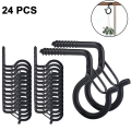 Pikkukuva 2 / 5: 24 kpl Kierrekoukut Outdoor String Lights Turvaruuvikoukku Black B