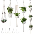 Miniatyrbild 1 av 5: Macrame växthängare med krokar, hängande set inomhus utomhus