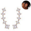 Miniatyrbillede 1 af 5: 1 par øreringe med 14k forgyldt Sterling Sølv Post Crawler Rose Gold