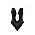 Miniatyrbillede 3 af 5: Fjernelse usynlige skulderstropper Body Shaper U-formet V-hals Wear-Black-M