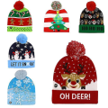 Miniatyrbilde 1 av 2: Led Strikket Julelue, Varm Illuminator Lue, Snømann, Dekor Til Juletre BlackSnowman