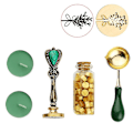 Miniatyrbild 1 av 5: Fire Lacquer Seal Wax Seal Stamp Kit, Försegling Mässing Stämpel Presentbox Set för Bröllopsinbjudan Brevförpackning