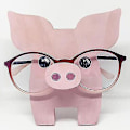 Pikkukuva 2 / 2: Puinen 3d söpö eläinpää, silmälasien pidike Pig