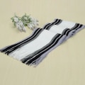 Miniatyrbilde 3 av 3: Herre vinter stripete skjerf dusk Langt skjerf Frynse sjal Wrap Stole White