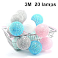 Pikkukuva 1 / 5: Cotton Ball Fairy Lights Led-paristokäyttöinen String Fairy