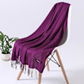 Miniatyrbild 1 av 5: Mode Enfärgad 2022 Dam Halsduk Vinter Hijabs Tofsar Långa Damsjalar Cashmere Like Pashmina Bandana Halsdukar Wraps Echarpe FYR110-25