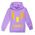 Miniatyrbilde 3 av 3: The New Kids Messi Print Casual Hettegenser Gutter Hette Topp Genser Present 214y Lilla Purple 120CM 5-6Y