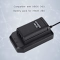 Miniatyrbillede 3 af 5: Kit til Xbox 360-controller, 2*4800mAh batteri USB-opladningskabel+opladningsbase