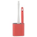 Miniatyrbilde 2 av 4: Silikon Toalettbørste For WC Tilbehør Tpr Hode Veggmontert Design Rengjøringsverktøy Hjem Baderom Holder Sett Pp Håndtak White