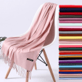 Miniatyrbilde 2 av 5: Mote Ensfarge 2022 Kvinner Skjerf Vinter Hijabs Dusker Lange Damesjal Cashmere Like Pashmina Bandana Skjerf Wraps Echarpe FYR110-34