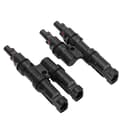 Miniatyrbillede 2 af 8: 1 par T-type gren solpanel adapter 2 i 1 parallel stik kabel splitter